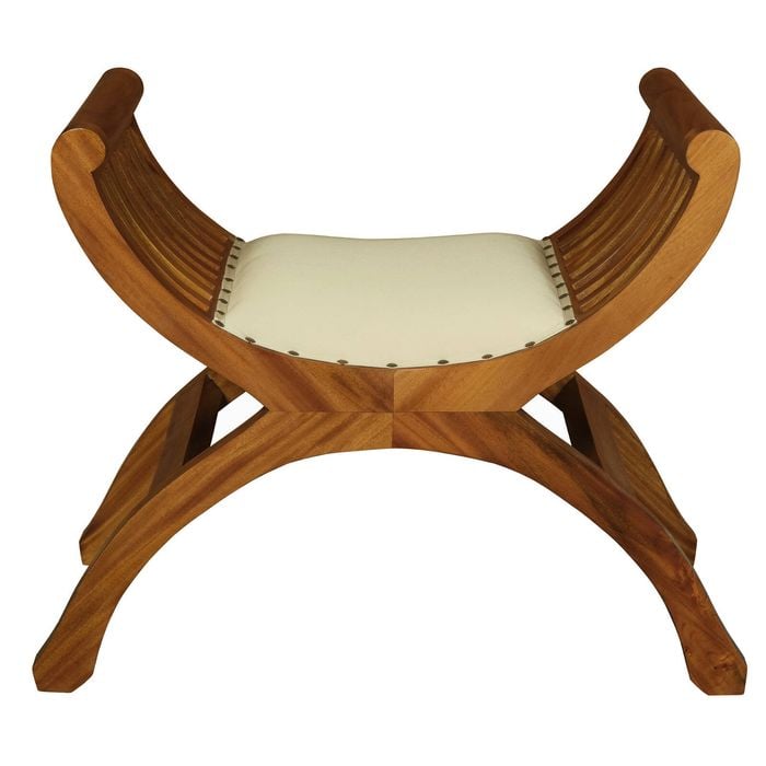 Sloan Single Seater Upholstered Stool (Light Pecan)