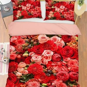 3D Peony Rose 193 Bed Pillowcases Quilt King Size