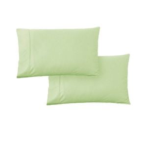 420TC Pair of Wrinkle Free No Flap Queen Pillowcases Light Green