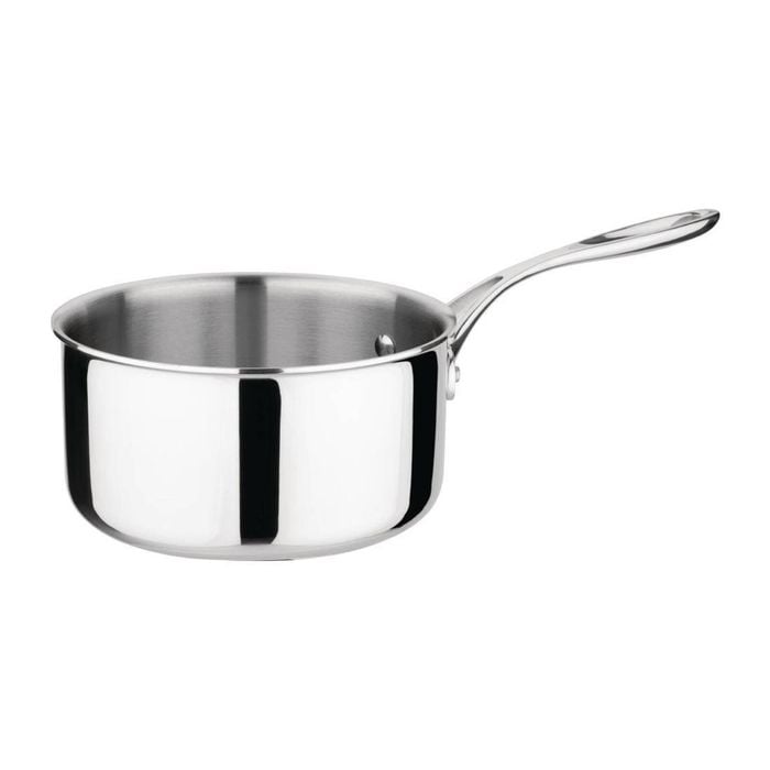Vogue Saucepan Tri-wall Heavy Duty Stainless Steel 2.4l 180mm Commercial Kitchen Cookware