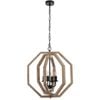 Telbix Indio Modern Pendant Hanging Lamp Light Wood Metal Black Wood Tones
