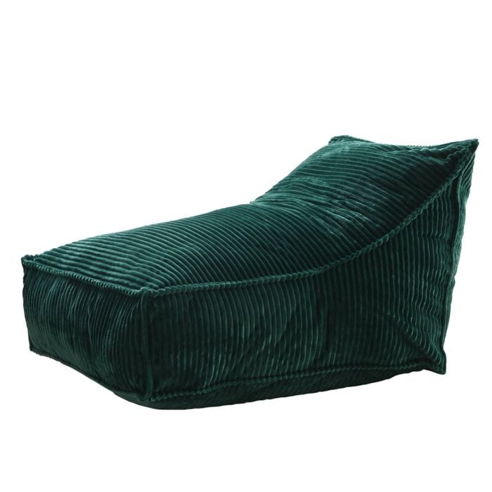 Cadence & Co. Wilde Ribbed Luxe Fleece Bean Bag Lounge Cover Emerald