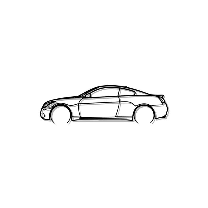 Ignite Laser Infinity 2008 G37 Silhouette Metal Wall Art Coated Black 23.6inch/60cm