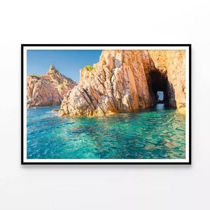 Blue Ocean with Rocky Cave  Print 100% Australian Made 120x90cm  (Poster)