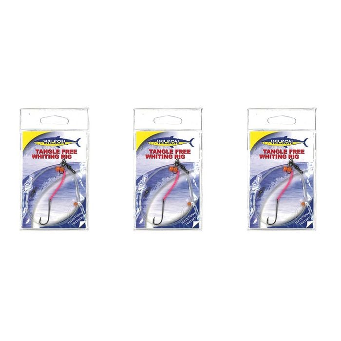 3x Wilson Tangle Free Whiting Rig with Chemical Sharpened Fishing Hook - Size 6