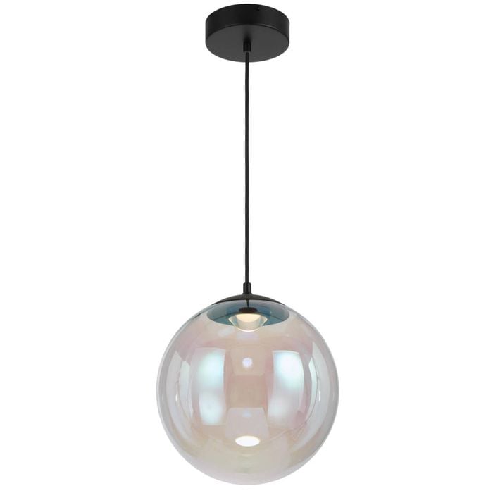 Telbix Aurora Modern Pendant Hanging Lamp Light Metal Glass Black Gloss Matte