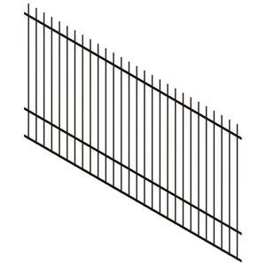 ProtectorAl 1201 - 2400 x 1500mm Black Satin Raked 16-30º Picket Top Pool Fence Panel - Black