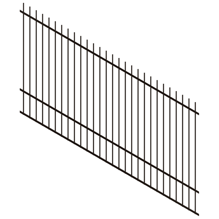ProtectorAl 1201 - 2400 x 1500mm Black Satin Raked 16-30º Picket Top Pool Fence Panel - Black