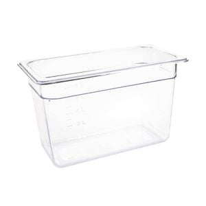Vogue Food Pan Clear Polycarbonate Gastronorm Gn 1/3 200mm Commercial Kitchen Storage