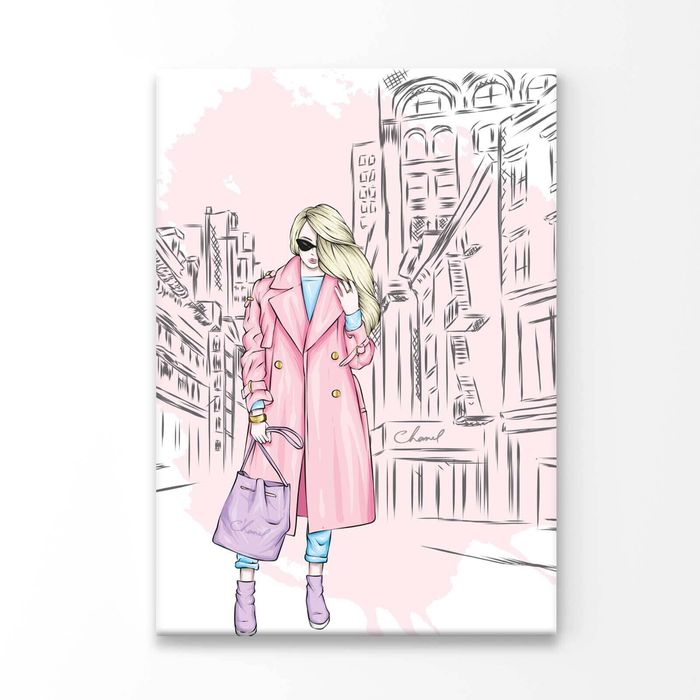 Lady With Elegant Fashion Store Print 100% Australian Made 60x90cm (Stretched Canvas)