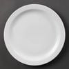 Olympia Whiteware Narrow Rimmed Plates White Porcelain 280mm 6 Pack