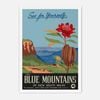Galrie Stunning Vintage Travel Poster of the Blue Mountains in New South Wales, White Frame, A0 84 x 119cm (33 x 47inch)