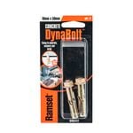 Ramset Dynabolt Hex M10 x 50mm Zinc Passivated 2pk