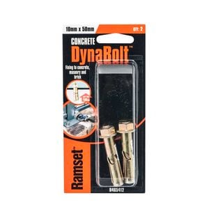 Ramset Dynabolt Hex M10 x 50mm Zinc Passivated 2pk