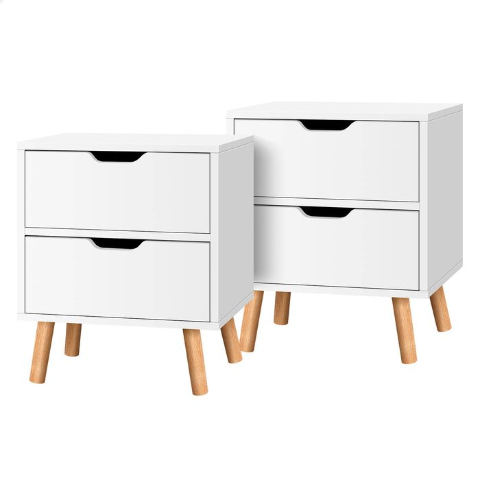 ALFORDSON 2x Bedside Table White