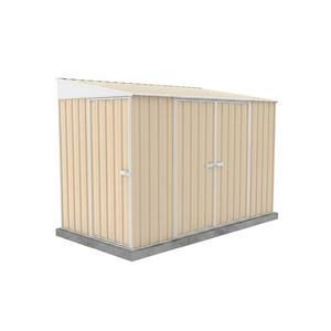 Absco Sheds 1.52 x 3.0 x 2.06m Classic Cream Narrow Triple Door Garden Shed