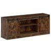 Costway 70" Farmhouse TV Stand w/Sliding Barn Door Adjustable Shelves