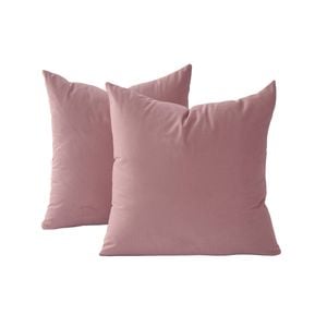 Gioia Casa Twin-Pack Velvet Cushion Covers – Soft Microfibre Cushion Covers with Hidden Zipper (Blush, 45cm*45cm)