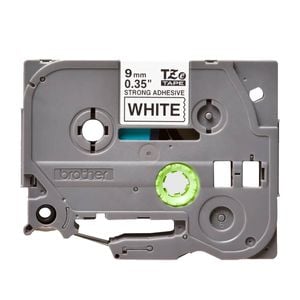 Brother TZE 9mm Black on White Tape Roll