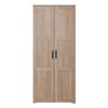 European Cabinetry Hamptons Natural Oak Oval Black Stockholm Storage Cupboard