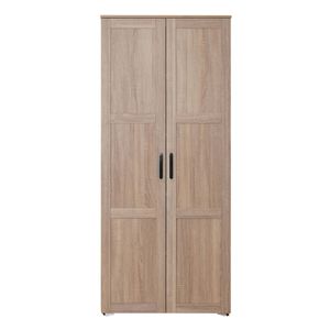 European Cabinetry Hamptons Natural Oak Oval Black Stockholm Storage Cupboard