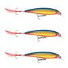 3x Rapala 8cm X Rap Jerkbait/Slashbait Hard Body Fishing Lures - Hot Steel