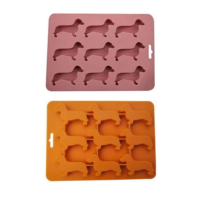 Catzon 2 Pcs Dog Ice Cube Trays Food Grade Silicone for Candy Biscuits-A