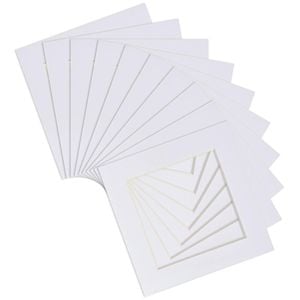 10x Picture Photo Mounts Set - To Fit Frame Size 8 x 8" for Image Size 6 x 6"