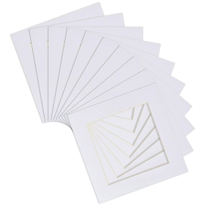 10x Picture Photo Mounts Set - To Fit Frame Size 8 x 8" for Image Size 6 x 6"