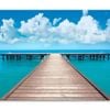 Wooden Pier In Bacalar Lagoon   Print 100% Australian Made 120 x 90cm  (Stretched)
