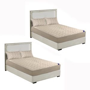 SOGA 2X Beige 153cm Wide Mattress Cover