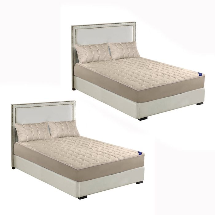 SOGA 2X Beige 153cm Wide Mattress Cover