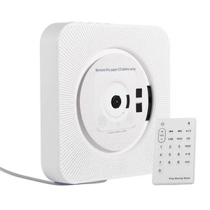 Tooleroo Wall Mount CD Player Bluetooth FM Radio USB AUX Speaker - White