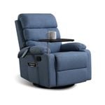 Levede Heated 360 Swivel Microfiber Massage Chair Blue