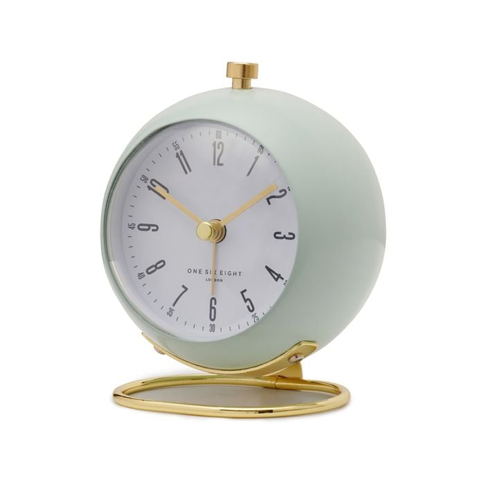 One Six Eight London Grace Sage Green Silent Alarm Clock