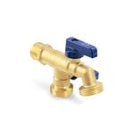 Brasshards Dual MI Hose Tap 20mm Rough Brass Lead Free