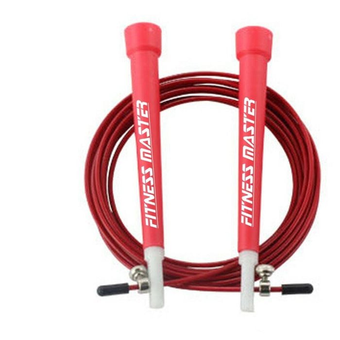 Fitness Master 3m Adjustable Steel Jump Rope Pvc Handles Cardio Boxing Crossfit Training