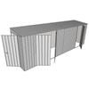 Build-A-Shed 1.2 x 6.0 x 2.0m Tunnel Shed Tunnel Hinged Door with 3 Hinged Side Doors - Zinc