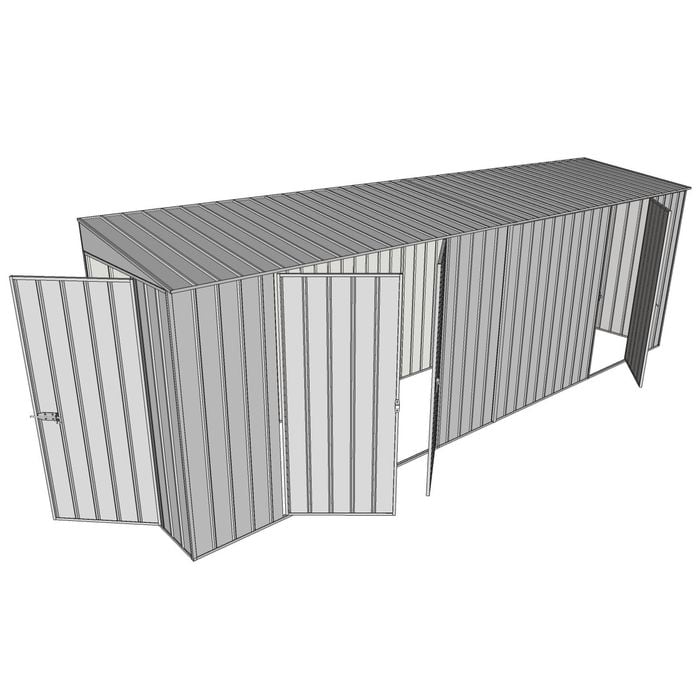 Build-A-Shed 1.2 x 6.0 x 2.0m Tunnel Shed Tunnel Hinged Door with 3 Hinged Side Doors - Zinc
