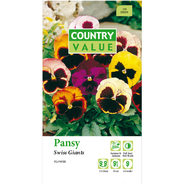 Country Value Swiss Giants Pansy Flower Seeds