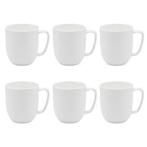 6PK Ecology 380ml Canvas Coupe Mug Coffee/Tea Tableware - White