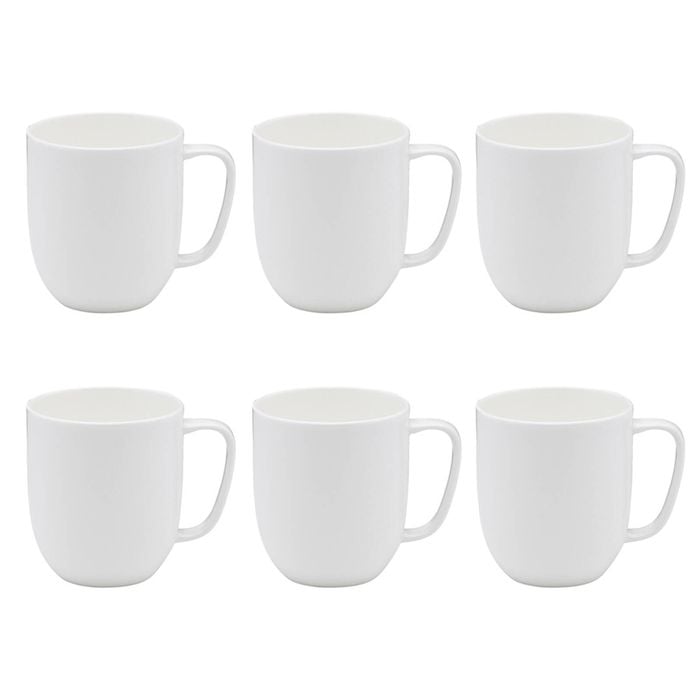6PK Ecology 380ml Canvas Coupe Mug Coffee/Tea Tableware - White