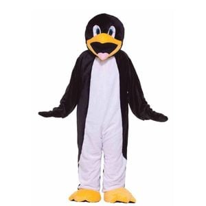 Penguin Mascot Halloween Costume with Headpiece and Feet Covers for Adult, Standard