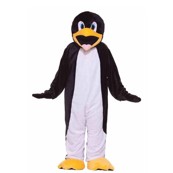 Penguin Mascot Halloween Costume with Headpiece and Feet Covers for Adult, Standard