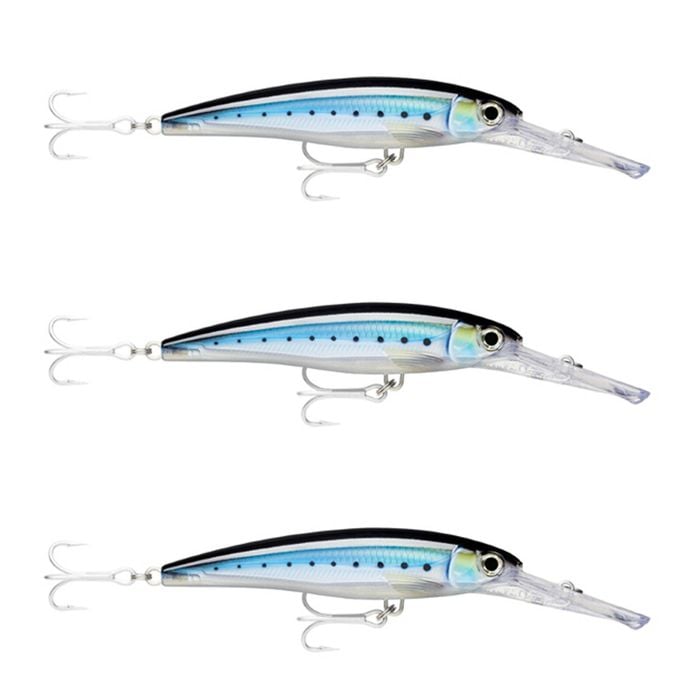 3x Rapala 14cm X Rap Magnum 20 Deep Diving Trolling Lures - HD Blue Sardine