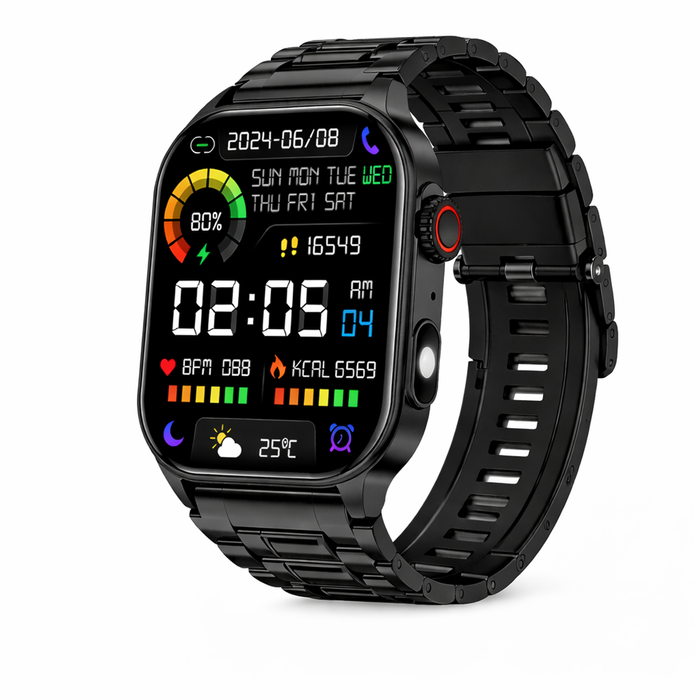 Hd Smart Watch For Men & Women – Bluetooth Call, Ai Voice Assistant, Health & Fitness Tracker, Sports Monitor Black Steel