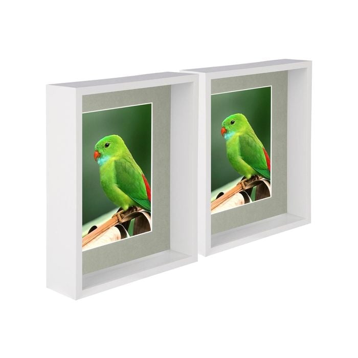 Nicola Spring 8" x 10" White 3D Deep Box Photo Frames - 5" x 7" Mount - Pack of 5