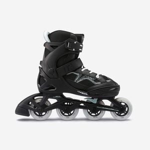 Decathlon - Kids' Inline Fitness Skate Fit3 - Black/khaki - Au 2.5/5 - Eu 35/38