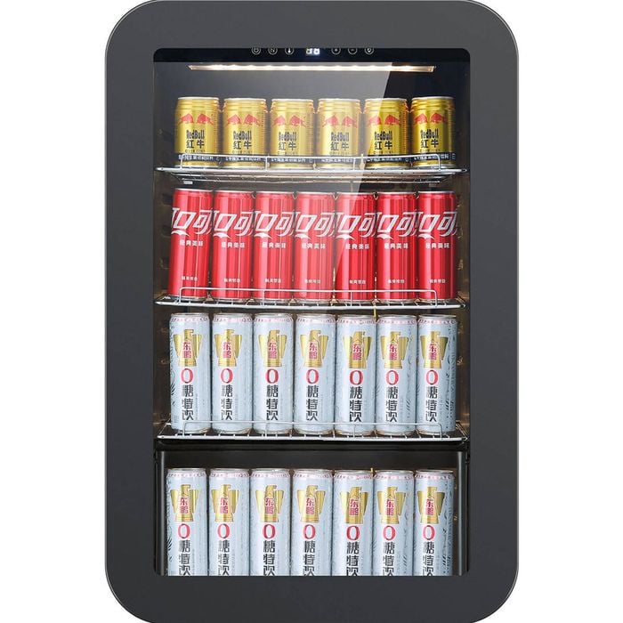 Grand Cru Curved Beverage Fridge - 124 Can Capacity - Black