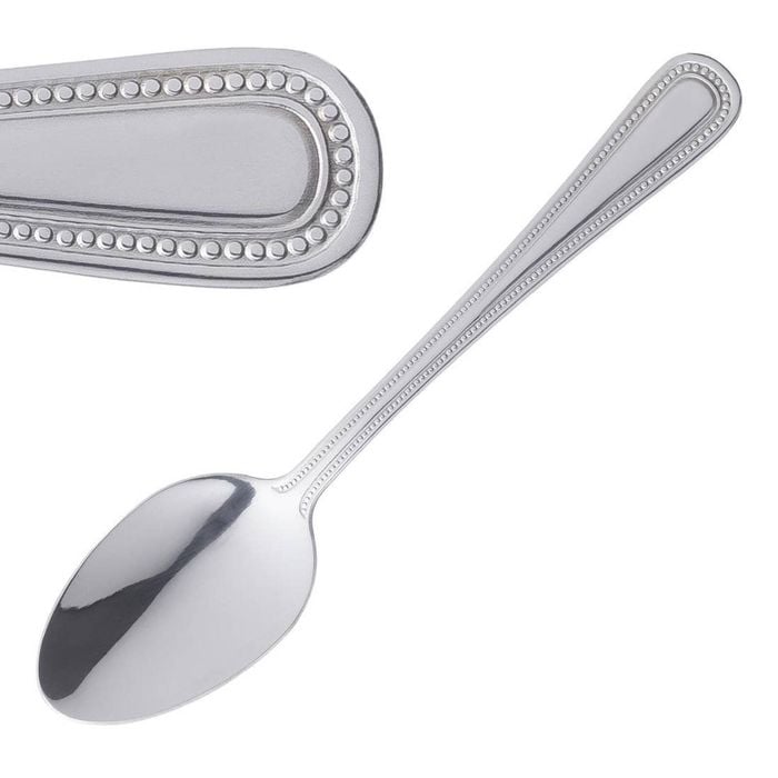 Olympia Dessert Spoon Bead Stainless Steel 12 Pack Kitchen Cutlery